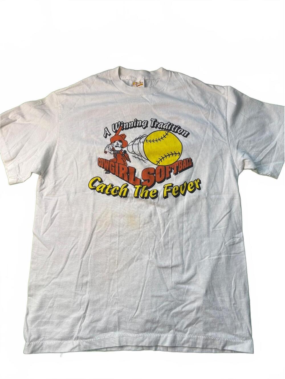 Vintage 90s OSU Cowgirls Softball PowerBar T Shirt XL USA